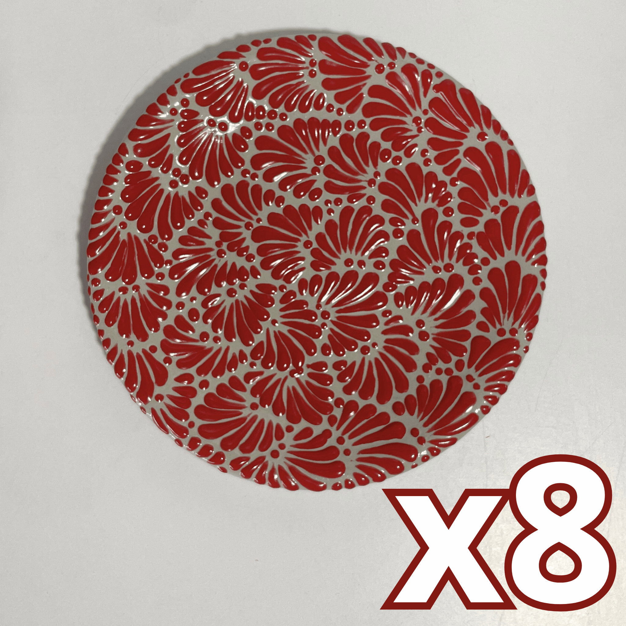 PLATO PLANO FONDO TRADICIONAL MIK ROJO