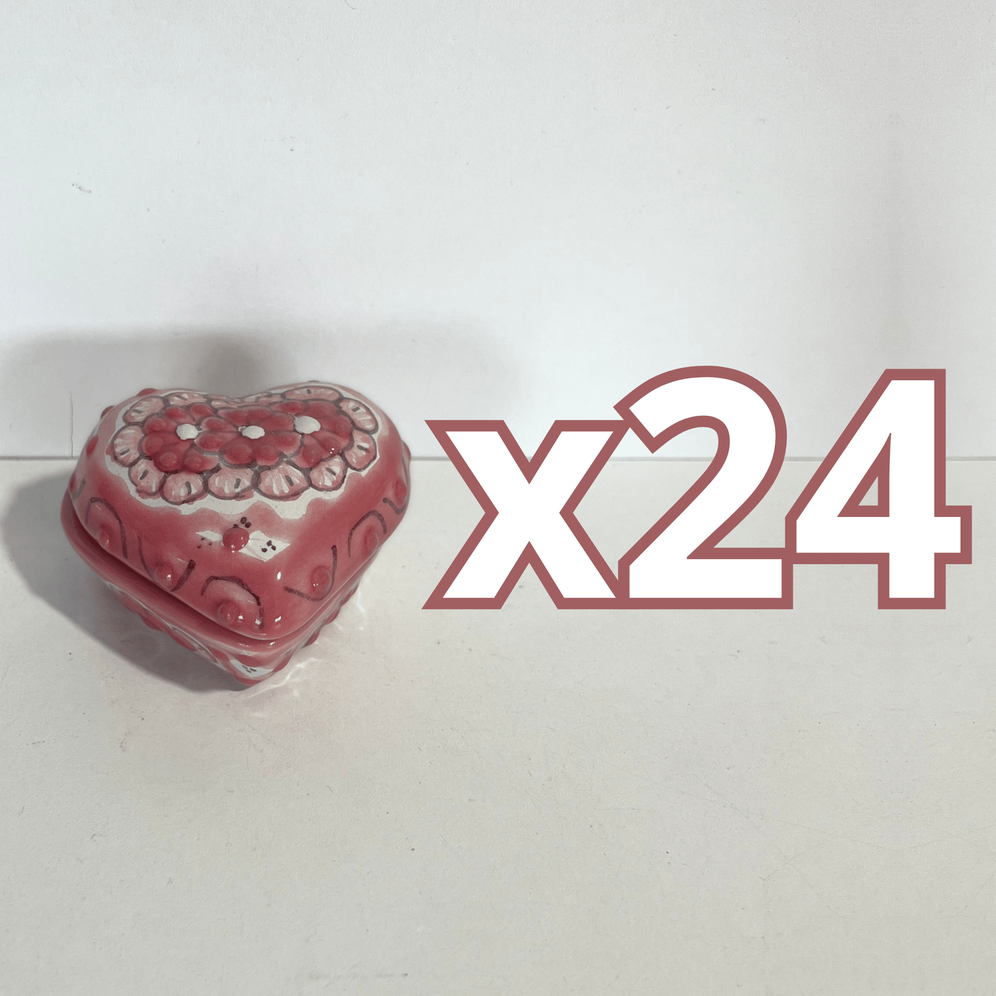 PAQUETE ALHAJERO CHICO FORMA DE CORAZON NO PERSONALIZADO FONDO TRADICIONAL MIK ROSA