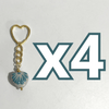 LLAVERO CORAZON CHICO 2.5 CM TRIDIMENSIONAL FONDO TRADICIONAL DECORADO AZUL TURQUESA