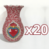 FLORERO ONDAS 30 CM FONDO TRADICIONAL MIK ROJO SAGRADO CORAZON