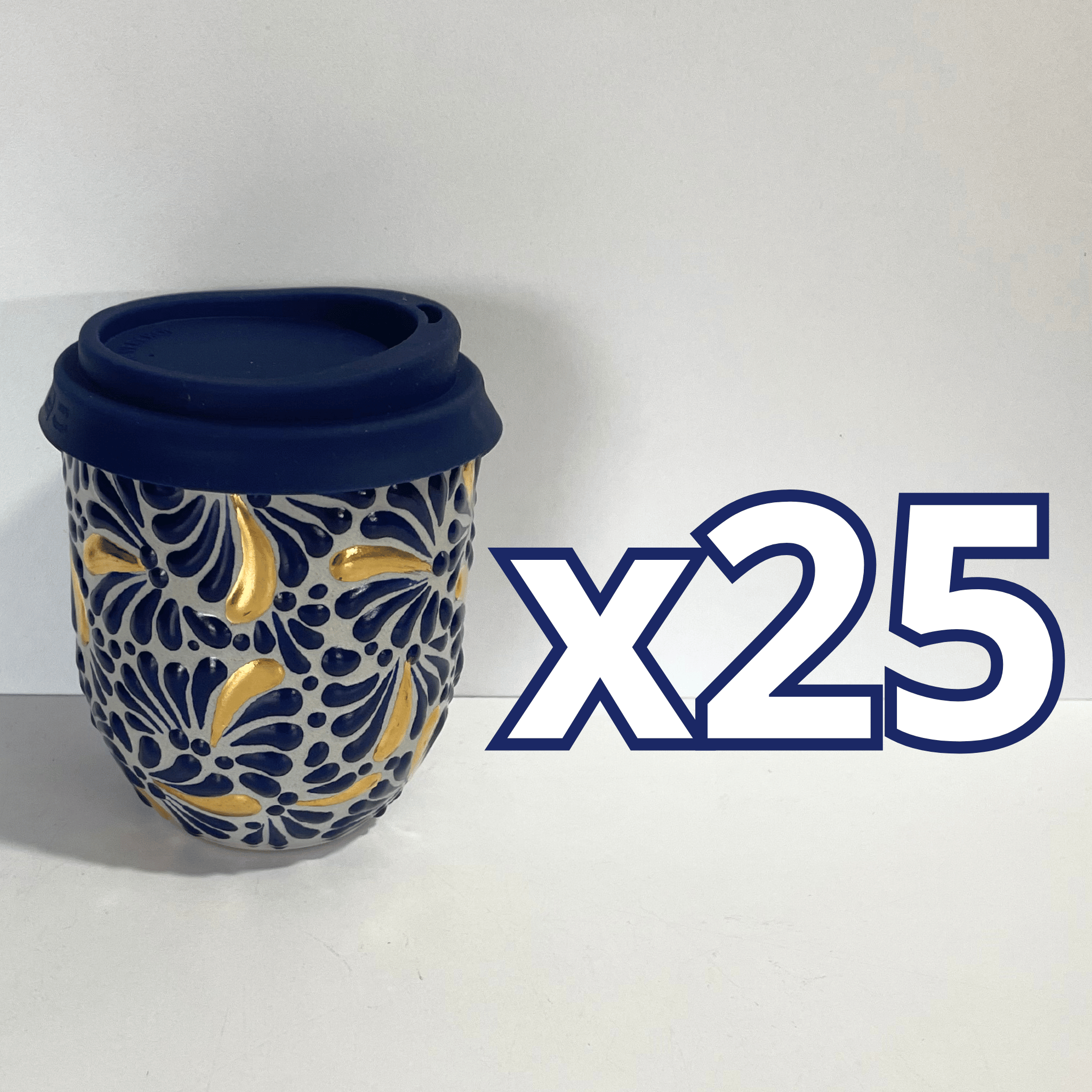DESTELLOS DE ORO TERMO BOLITA FONDO TRADICIONAL MIK AZUL COBALTO