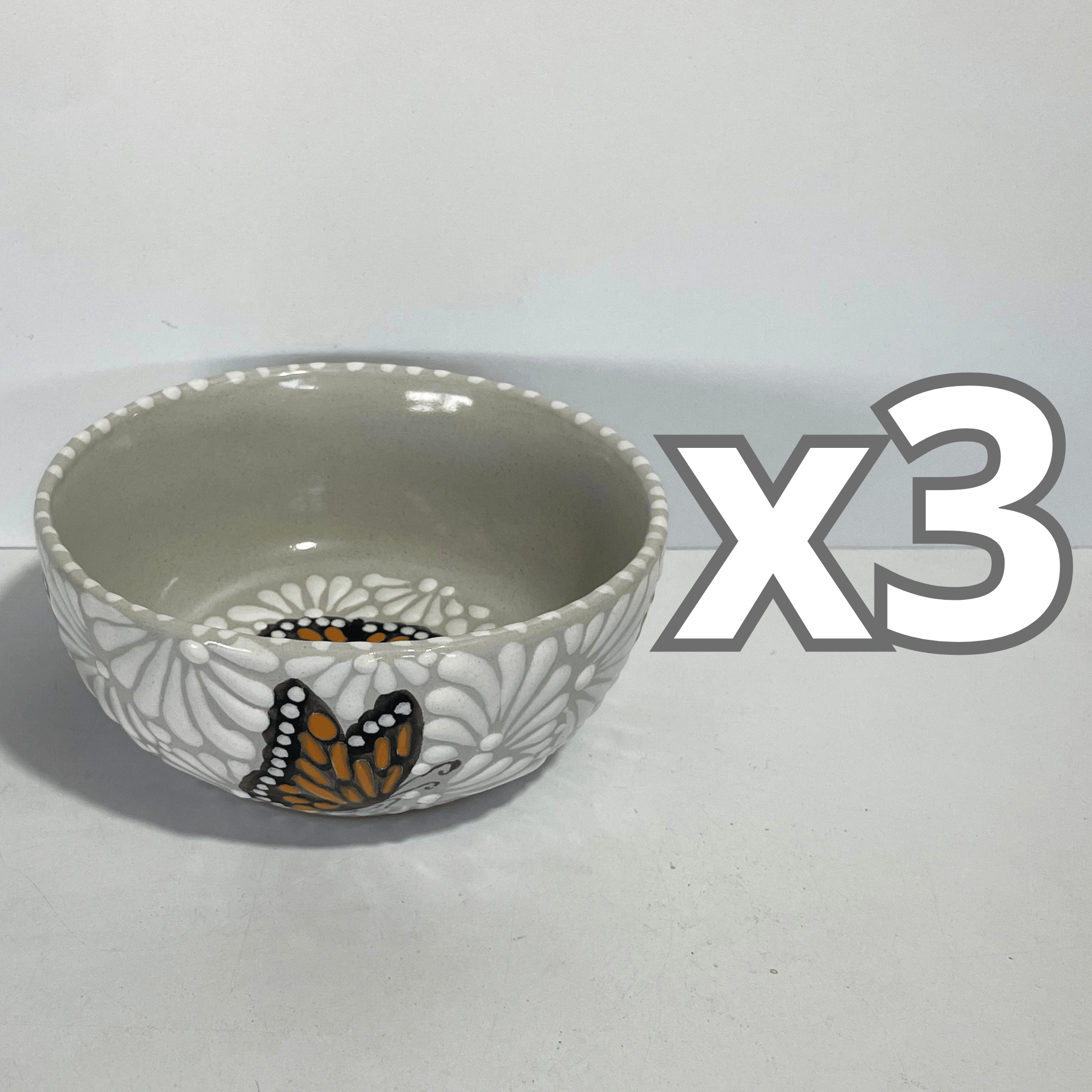 TAZON 15 CM FONDO TRADICIONAL MIK BLANCO MARIPOSAS