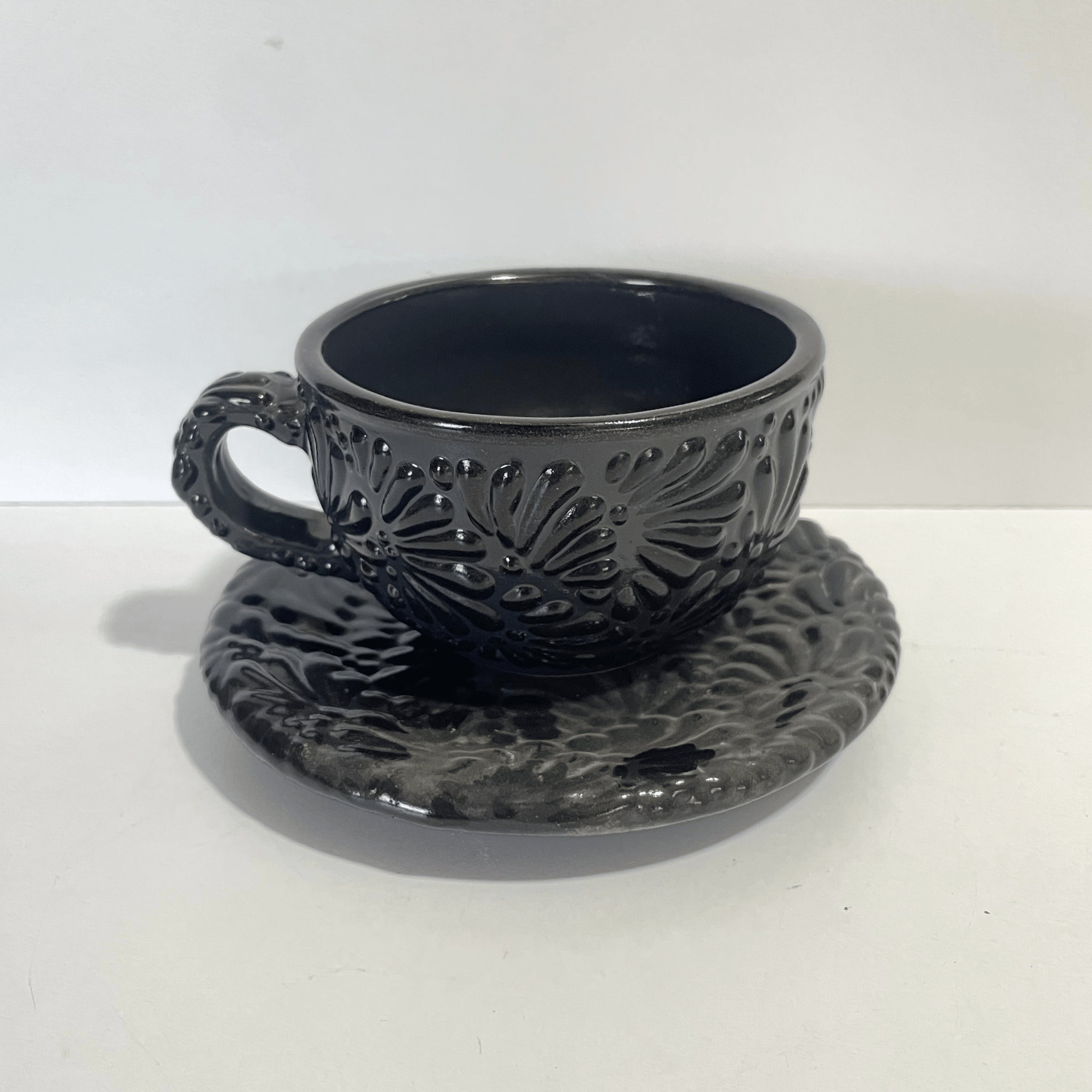 SET TAZA 300 ML Y PLATO MIK SUPER BLACK