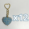LLAVERO CORAZON INFLADO FONDO TRADICIONAL DECORADO AZUL PASTEL