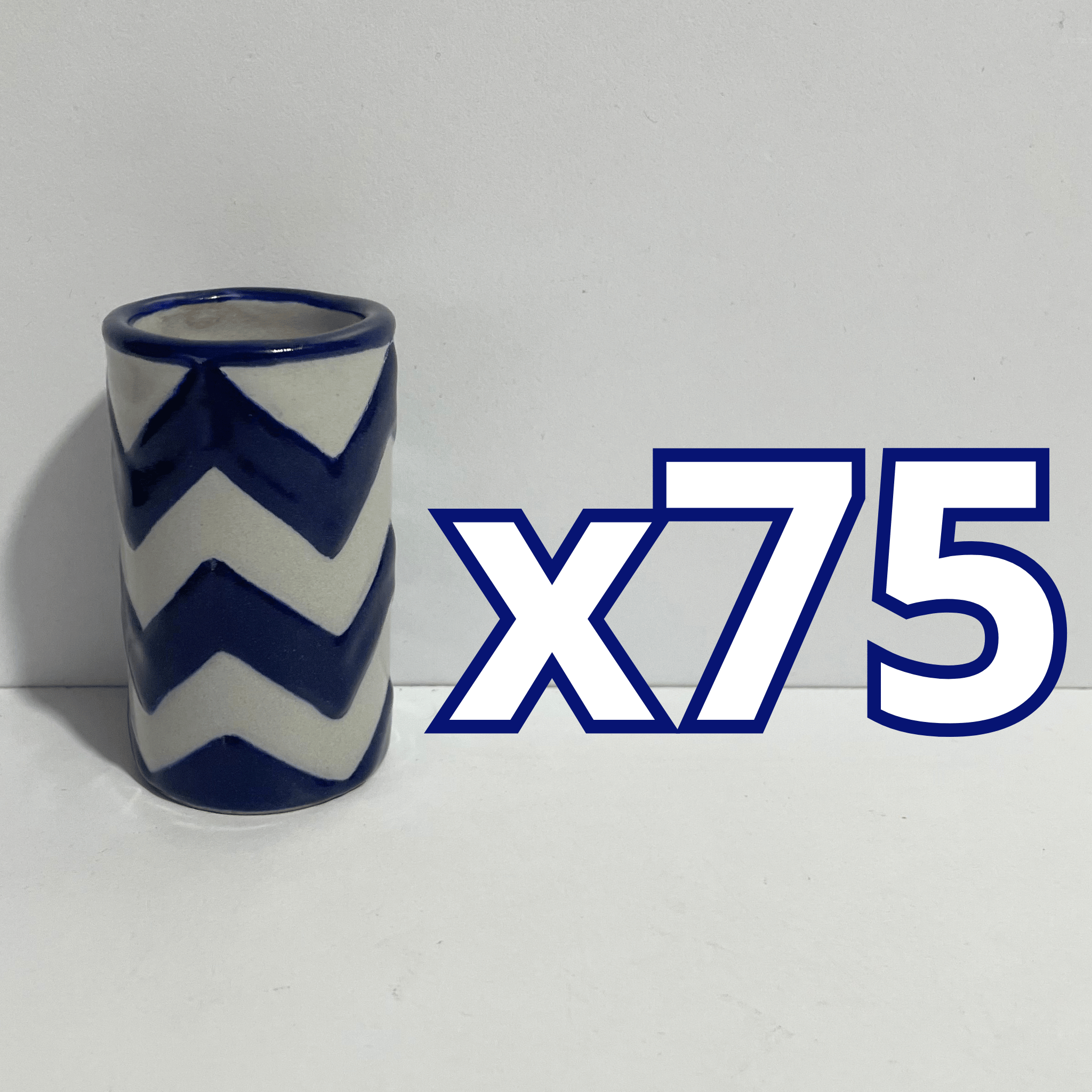 TEQUILERO NO PERSONALIZADO FONDO TRADICIONAL DECORADO ZIG ZAG AZUL COBALTO