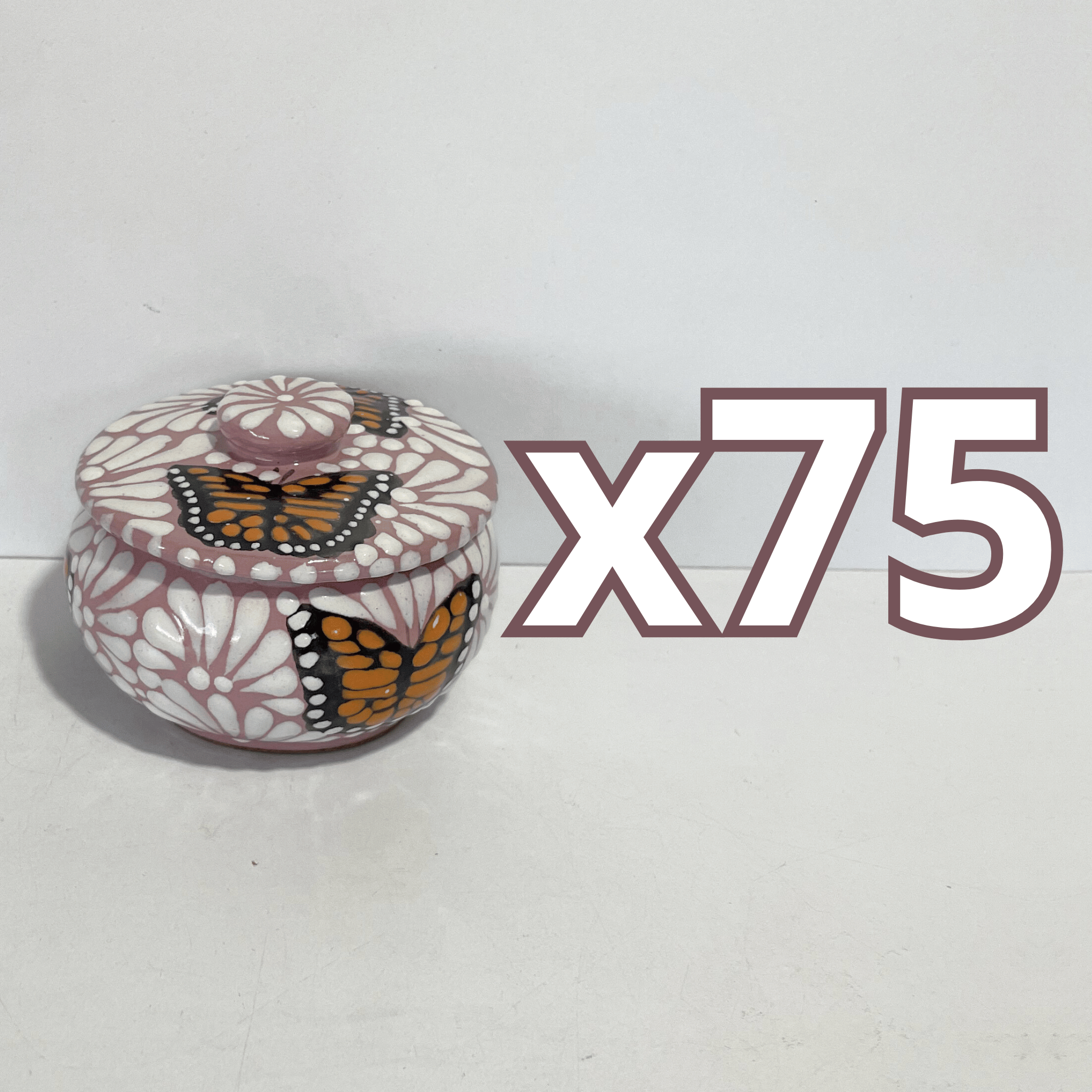 ALHAJERO TAPA BOTON NO PERSONALIZADO FONDO TRADICIONAL MIK ROSA MARIPOSAS