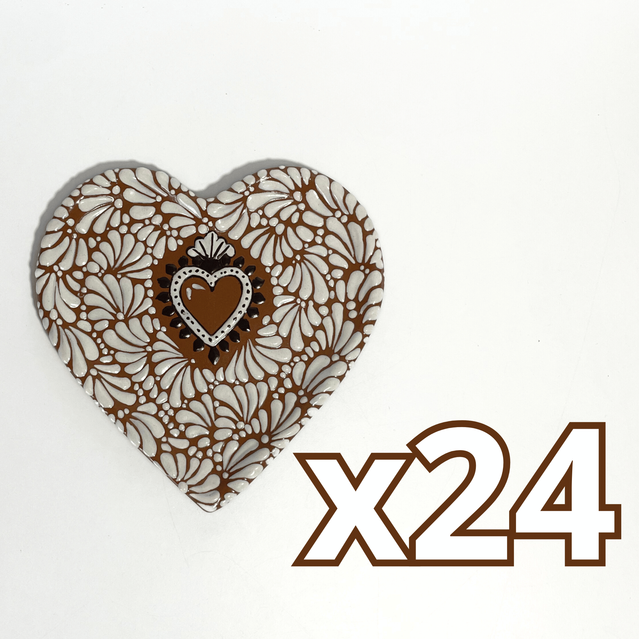 PLATO DE CORAZON 16 CM FONDO CAFE MIK BLANCO SAGRADO COREAZON CAFE