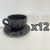 SET TAZA 300 ML Y PLATO MIK SUPER BLACK