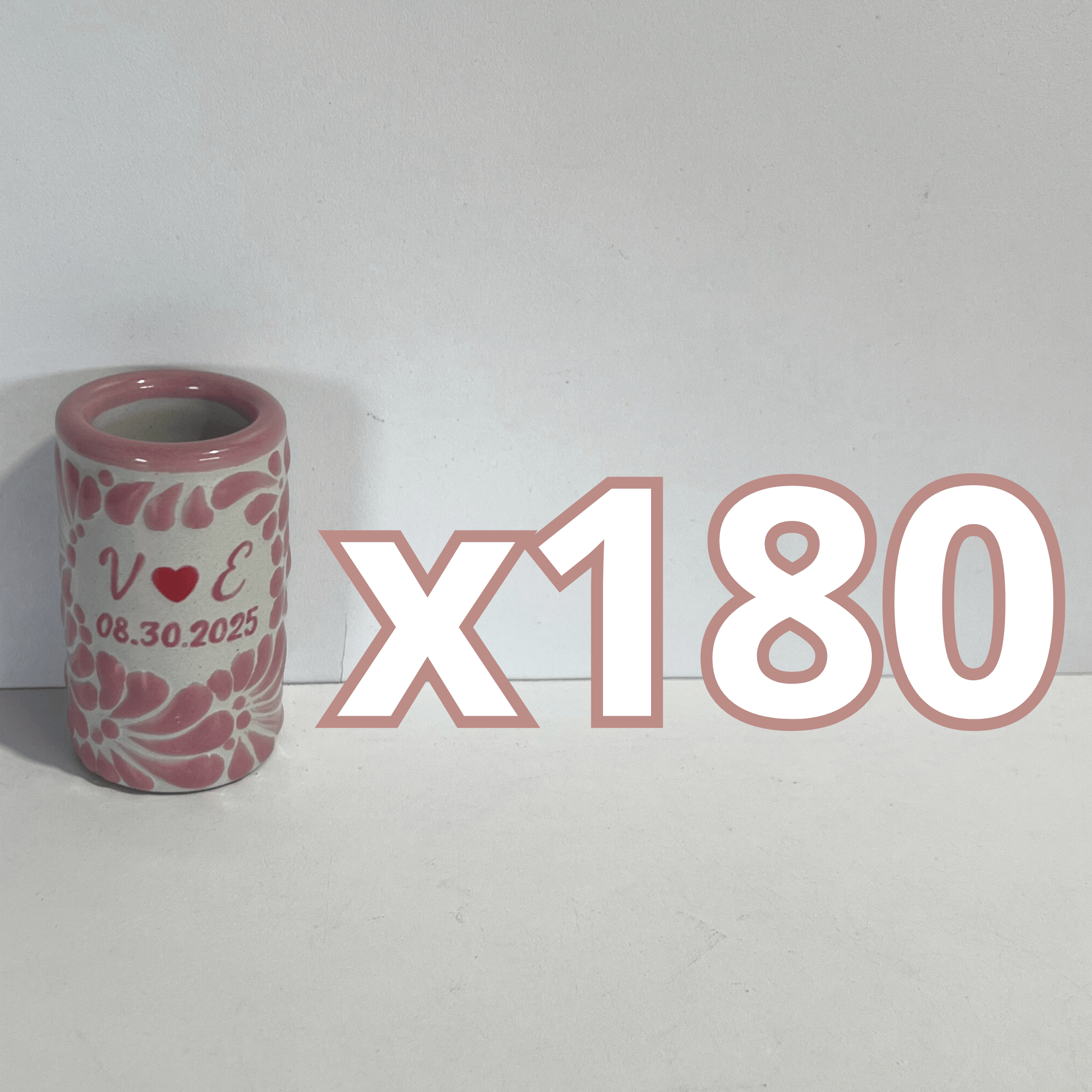 TEQUILERO PERSONALIZADO FONDO TRADICIONAL MIK ROSA INICIALES Y FECHA CON CORAZON