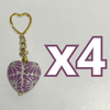 LLAVERO CORAZON INFLADO FONDO TRADICIONAL DECORADO MORADO