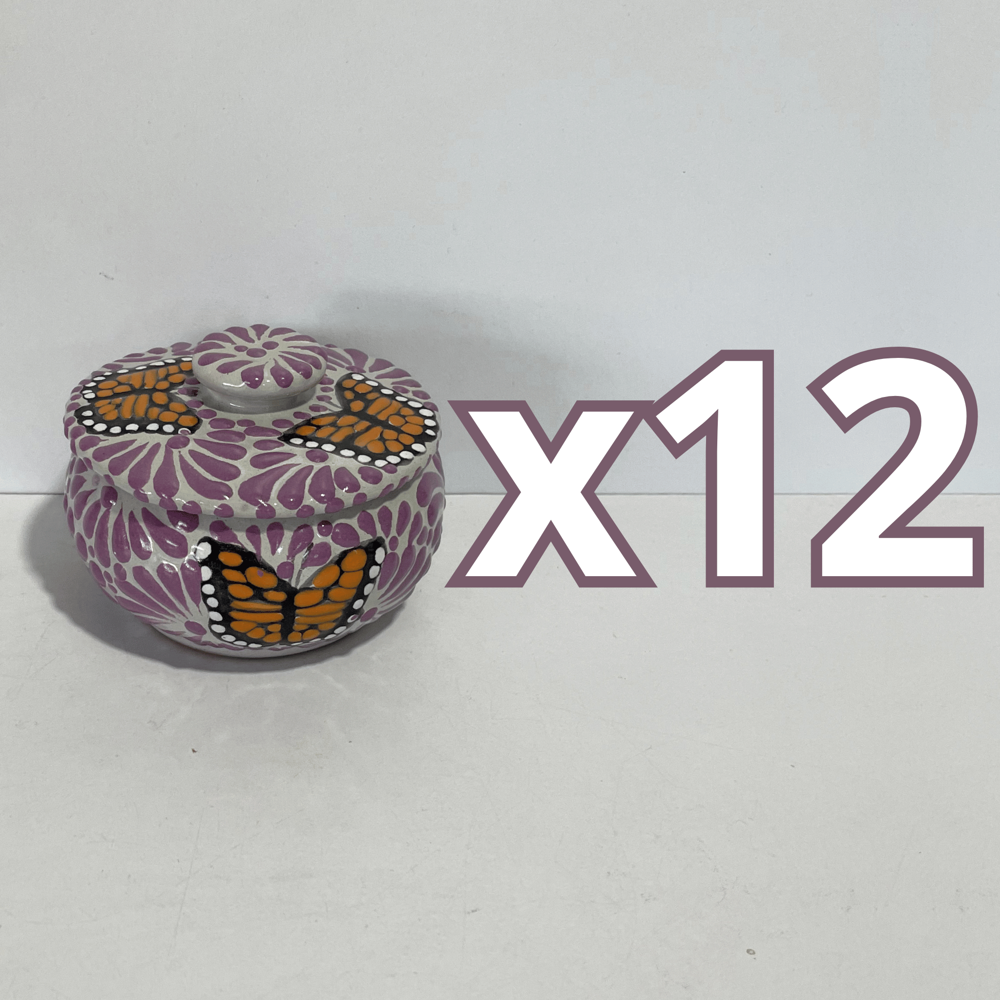 ALHAJERO TAPA BOTON NO PERSONALIZADO FONDO TRADICIONAL MIK MORADO MARIPOSAS