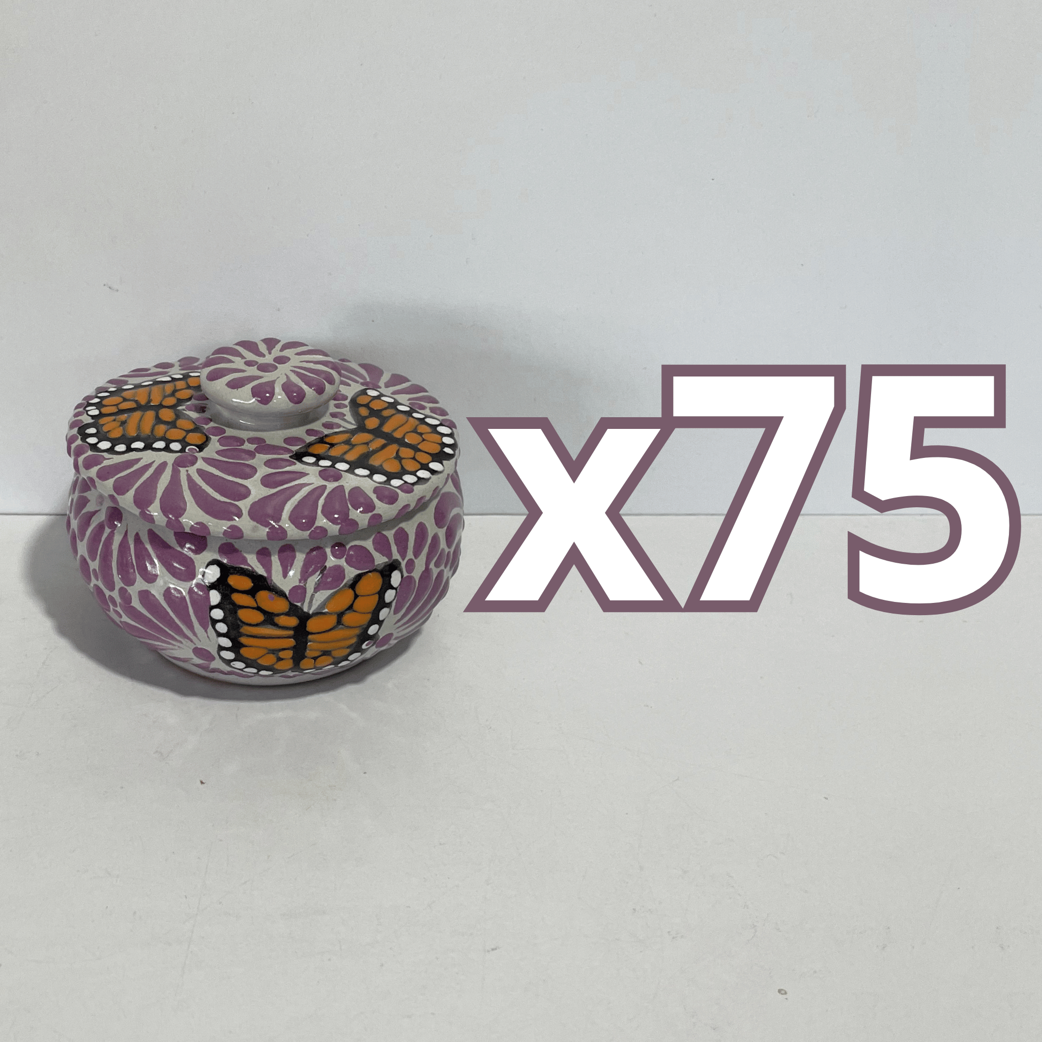 ALHAJERO TAPA BOTON NO PERSONALIZADO FONDO TRADICIONAL MIK MORADO MARIPOSAS