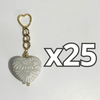 LLAVERO CORAZON GRANDE 7 CM TRIDIMENSIONAL FONDO TRADICIONAL CENEFA BLANCO