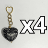 LLAVERO CORAZON GRANDE 7 CM TRIDIMENSIONAL FONDO TRADICIONAL CENEFA NEGRO