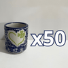 TAZA RECTA ESTANDAR FONDO TRADICIONAL MIK AZUL COBALTO TREBOL CORAZON