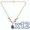 COLLAR GOTA PLANO FONDO TRADICIONAL DECORADO AZUL COBALTO CADENA DORADA