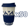TERMO 15 CM SIN ASA FONDO TRADICIONAL CENEFA MANDALA AZUL COBALTO