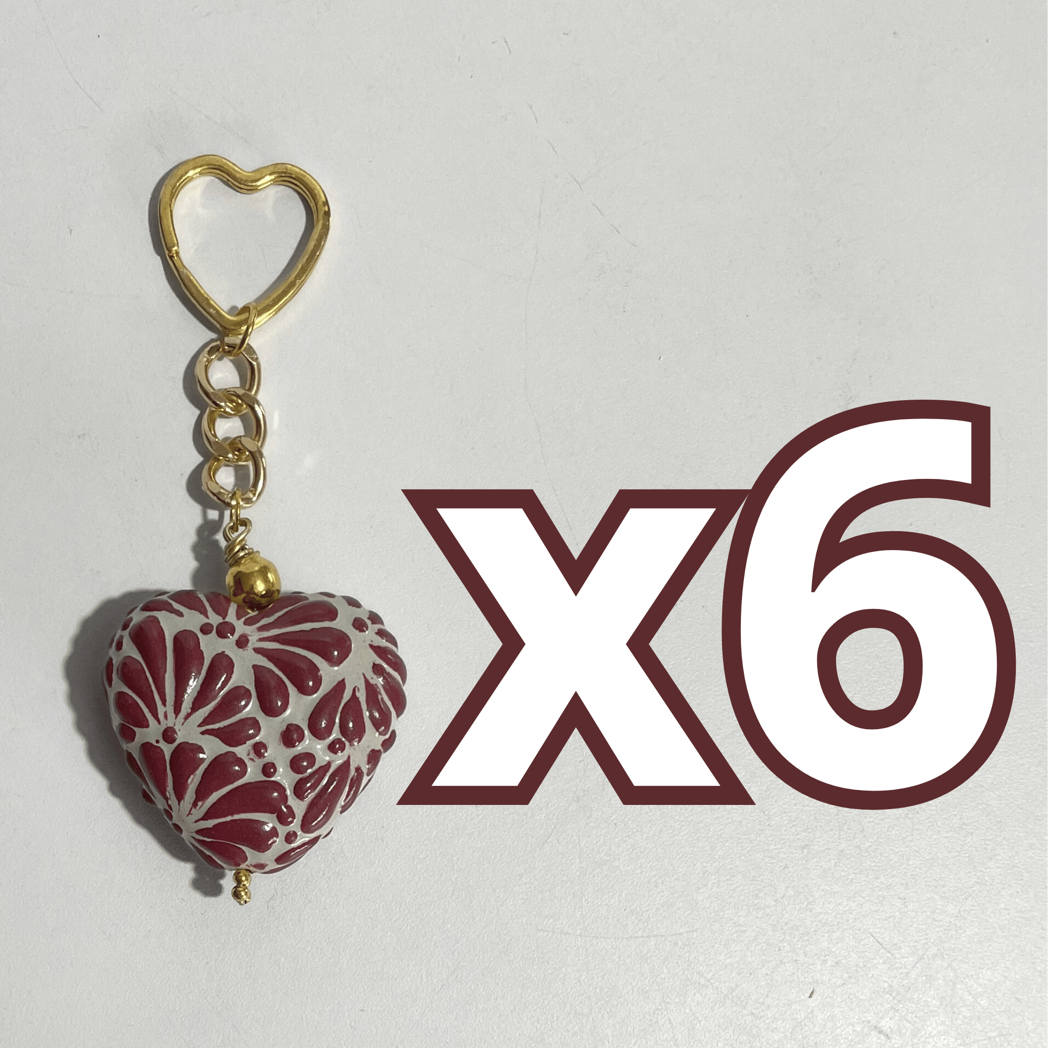 LLAVERO CORAZON 5 CM TRIDIMENSIONAL FONDO TRADICIONAL MIK VINO
