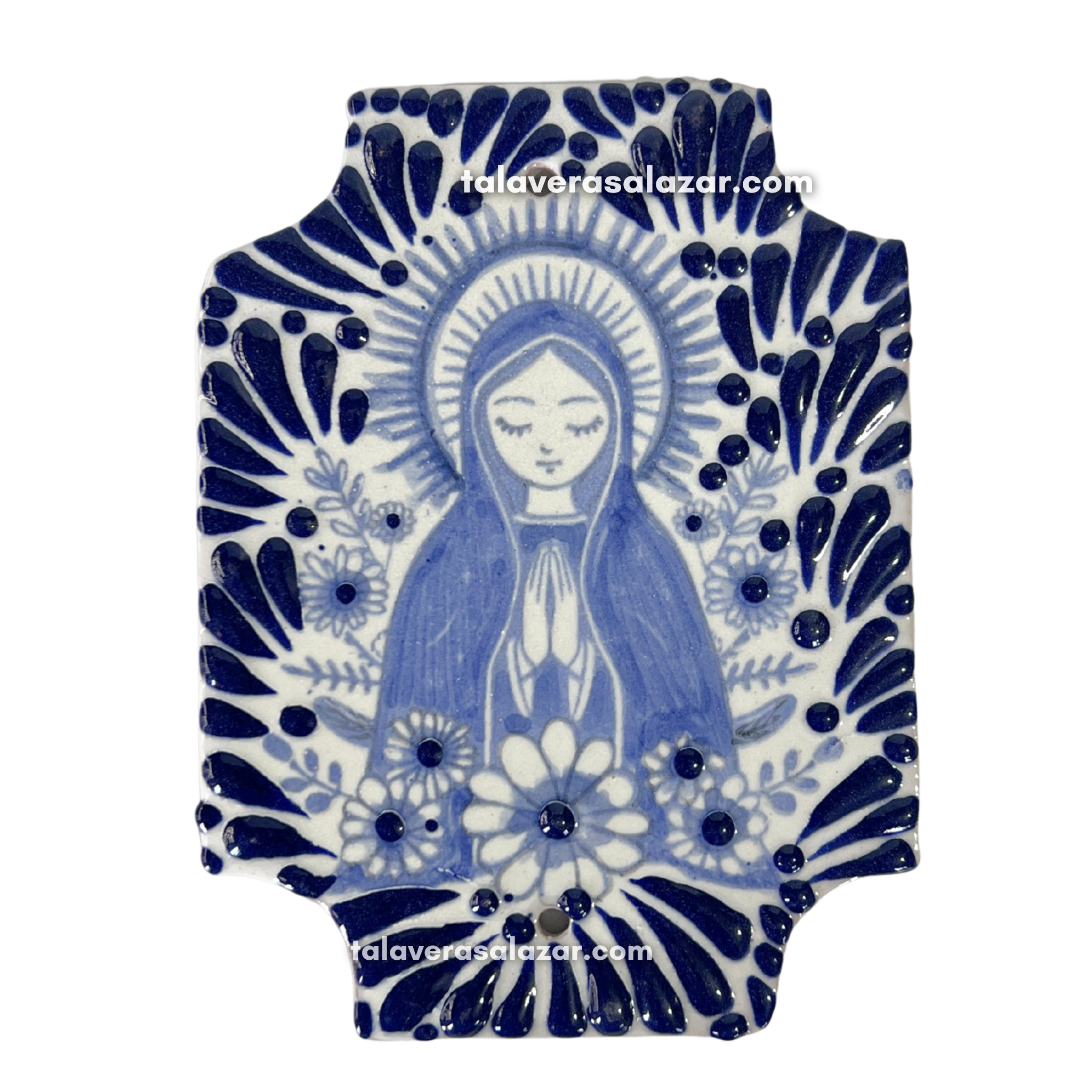 PLACA 14.5 CM VIRGENCITA MIK AZUL COBALTO