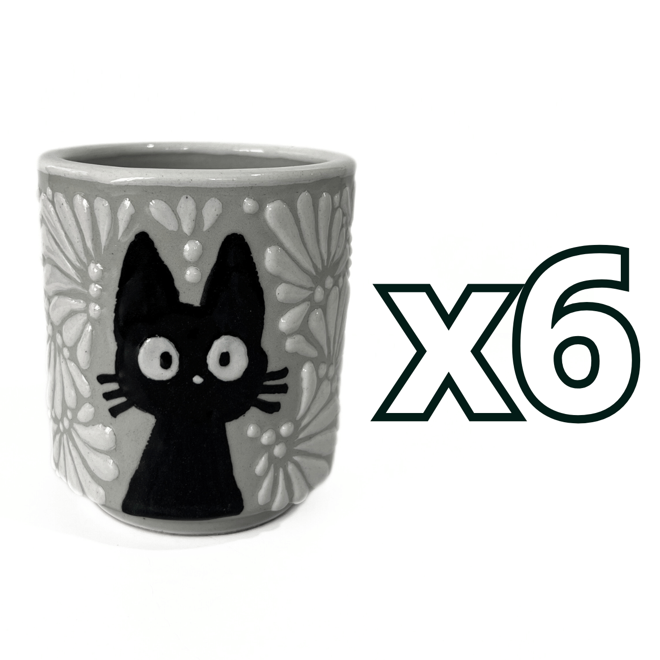 TAZA RECTA ESTANDAR FONDO TRADICIONAL MIK NEGRO GATO NEGRO