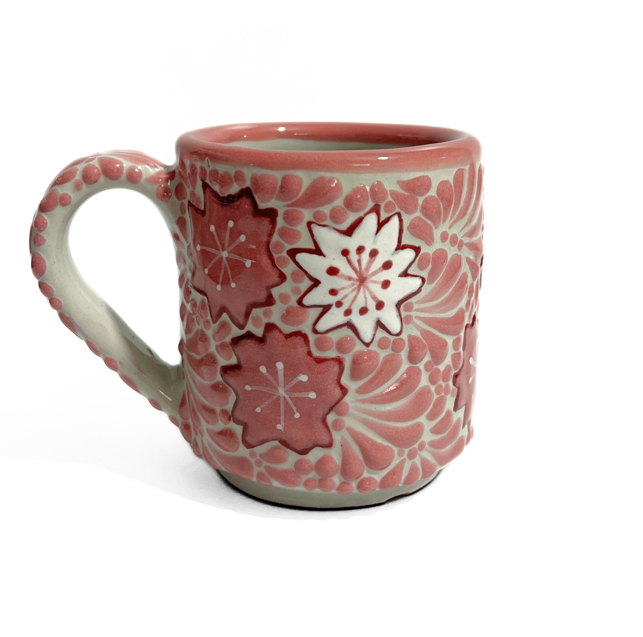 TAZA RECTA ESTANDAR FONDO TRADICIONAL MIK ROSA TRES FLORES CEREZO
