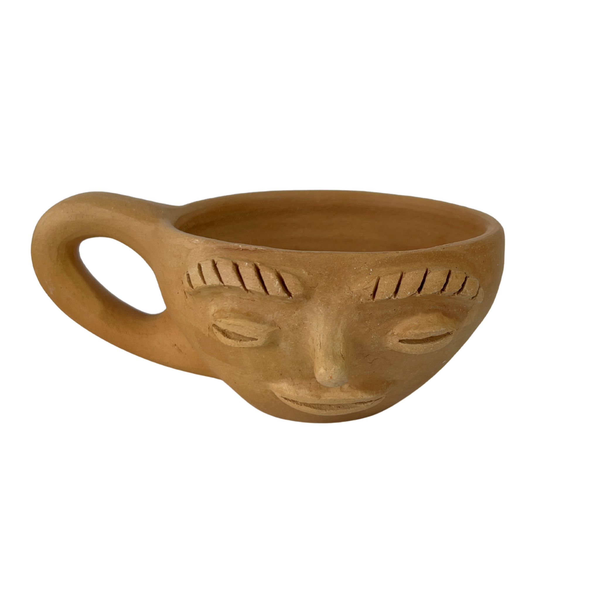 TAZA REDONDA BARRO BLANCO CARITA