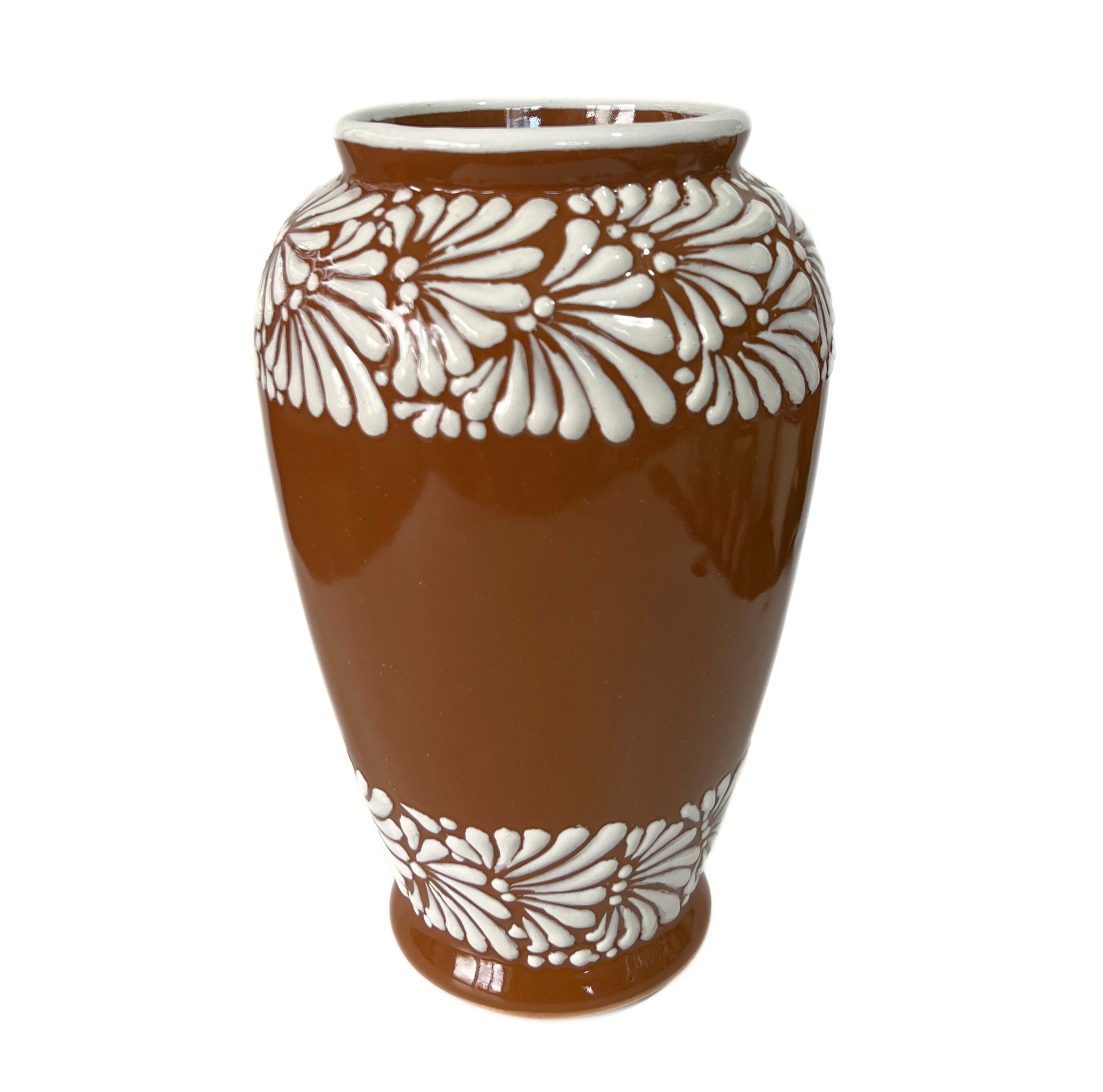 FLORERO JARRON ALTO FONDO CAFE MIK DOBLE CENEFA BLANCO