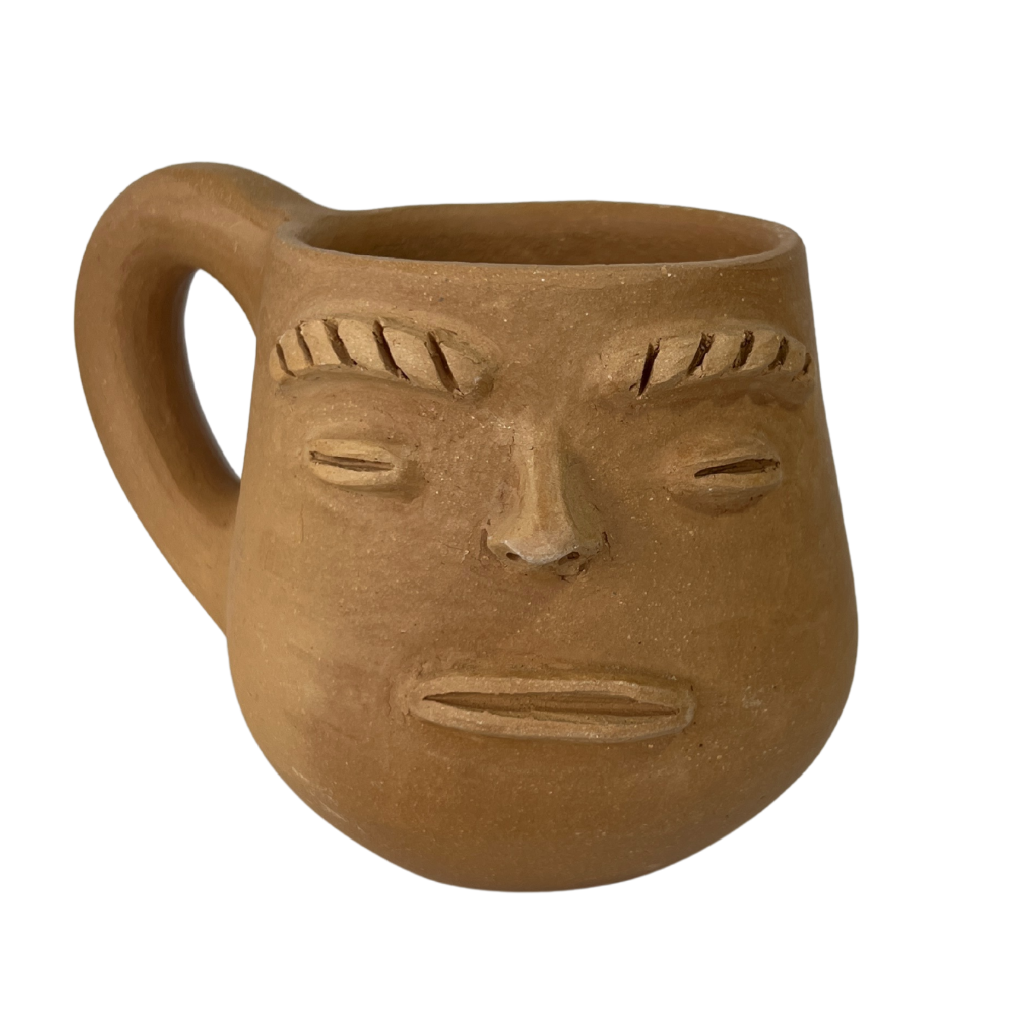TAZA CARITA BARRO BLANCO