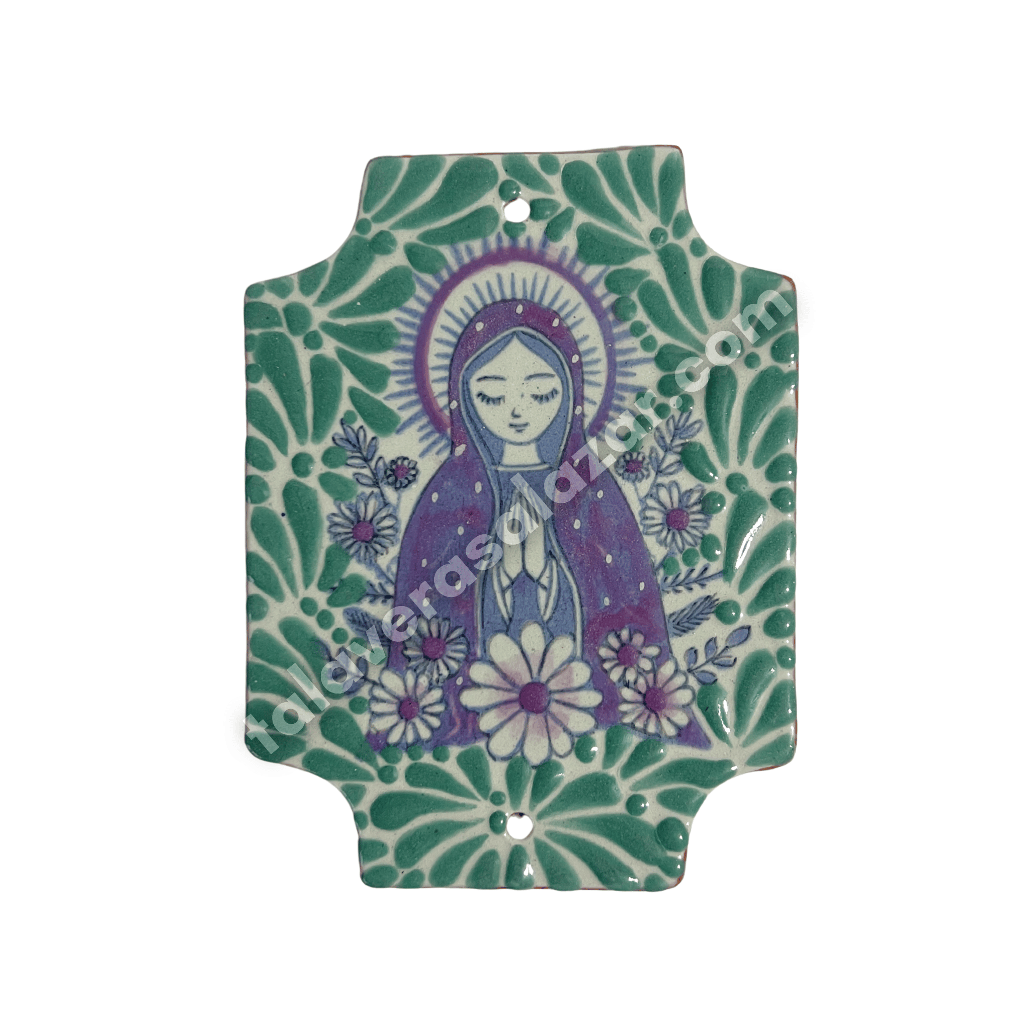 PLACA 14.5 CM VIRGENCITA MORADO MIK MENTA