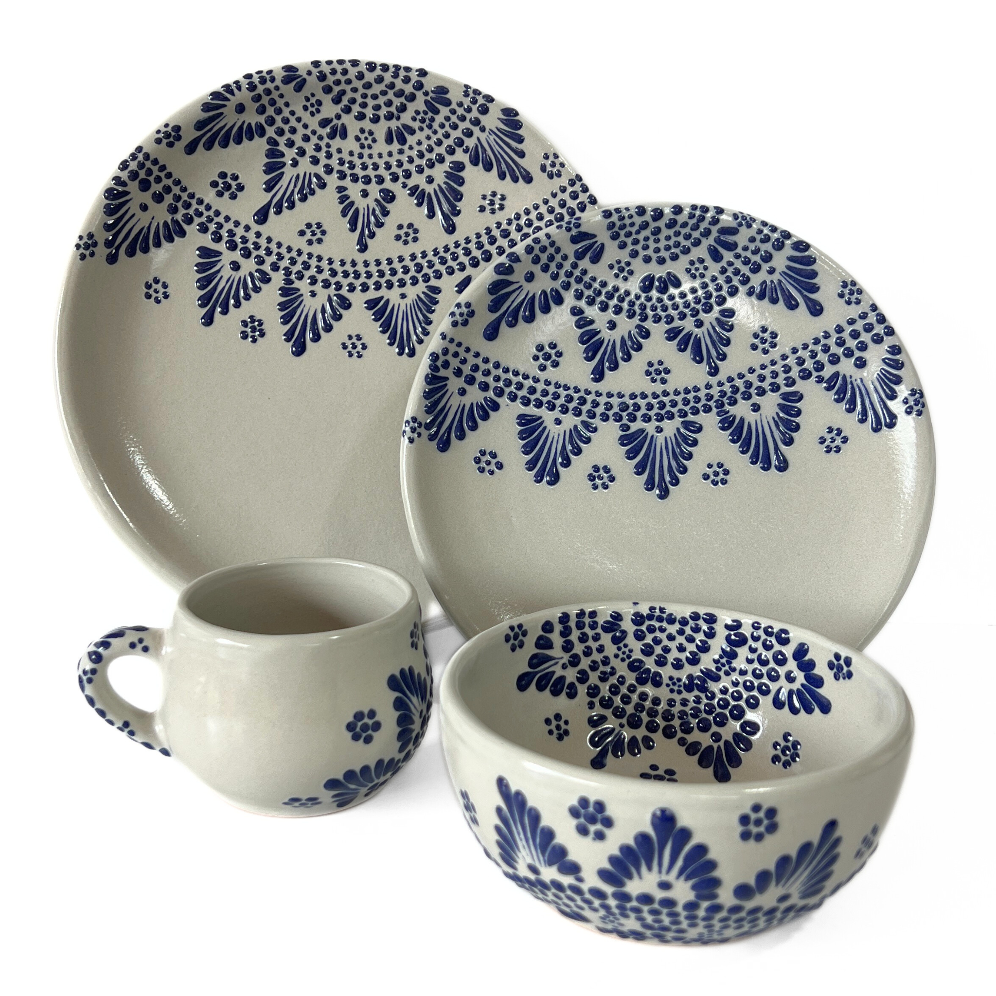 VAJILLA FONDO TRADICIONAL CENEFA MANDALA AZUL COBALTO
