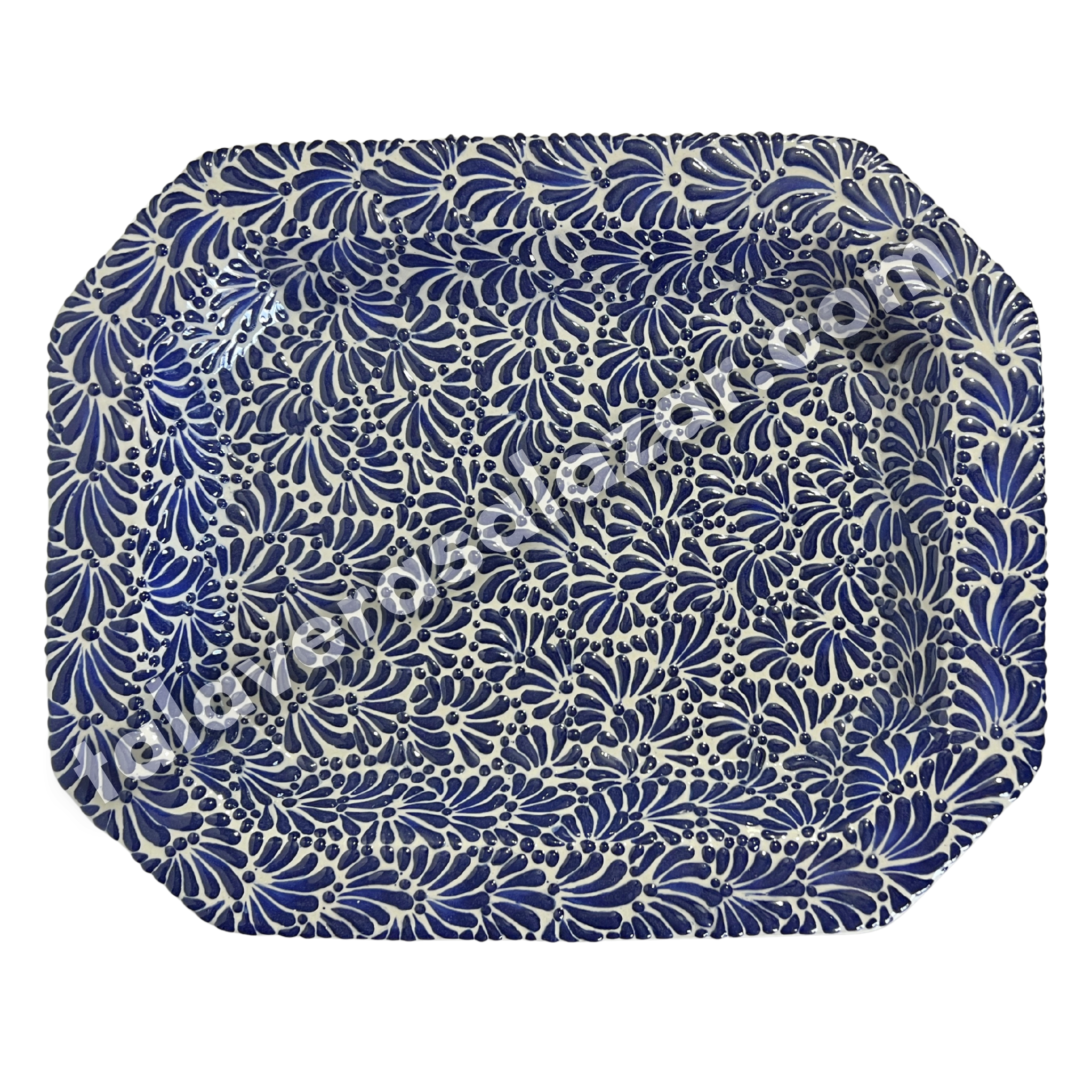 PLATON OCTAGONAL FONDO TRADICIONAL MIK AZUL COBALTO