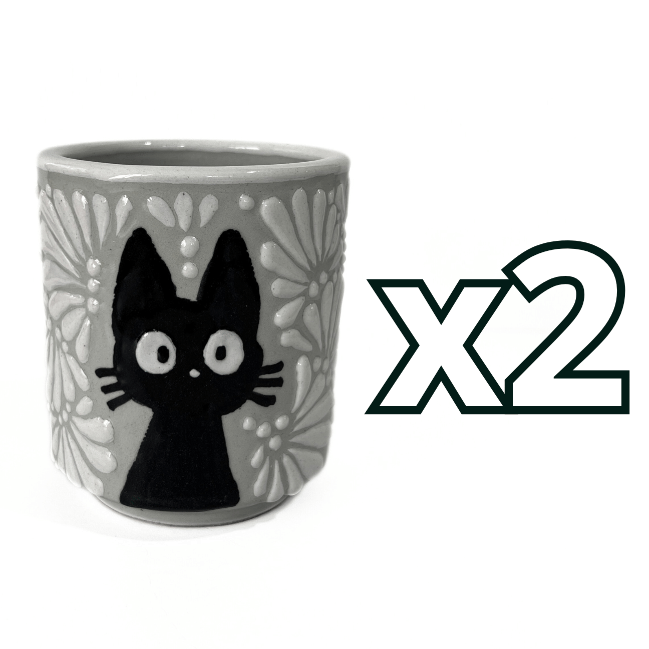 TAZA RECTA ESTANDAR FONDO TRADICIONAL MIK NEGRO GATO NEGRO