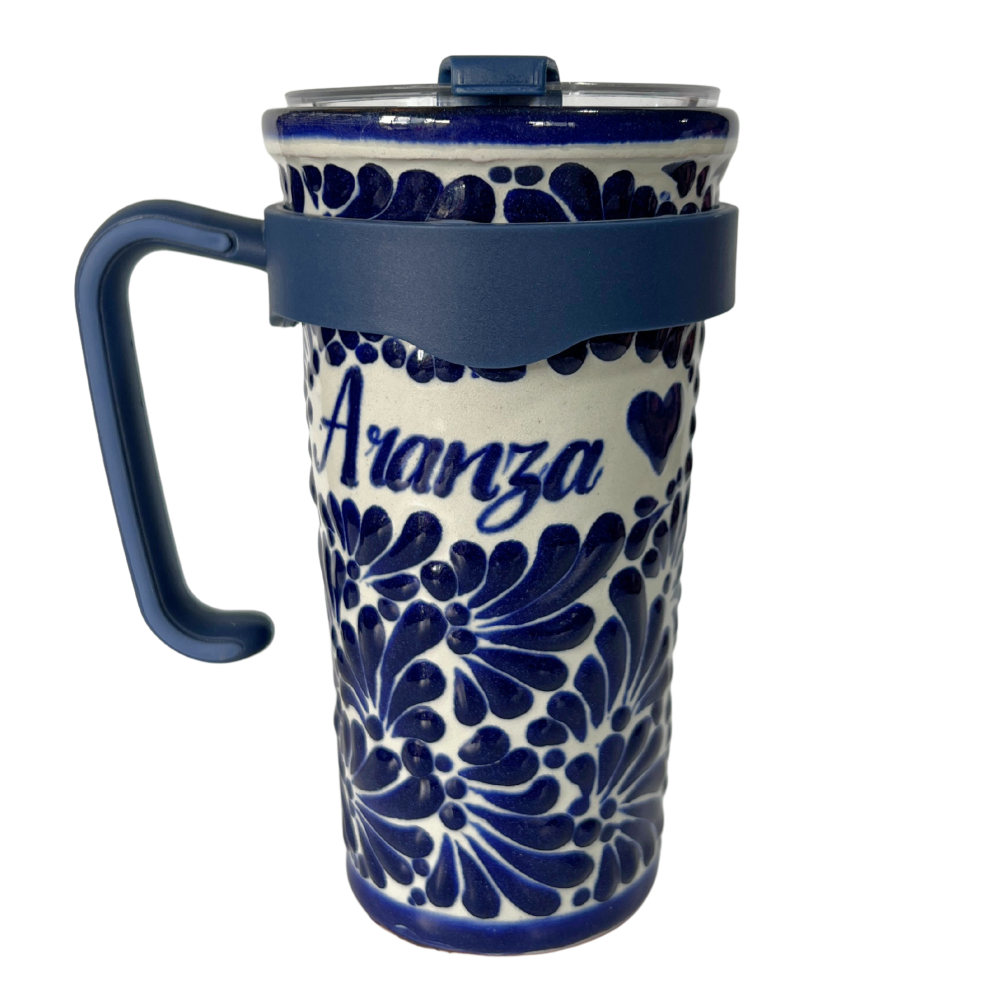 TERMO PRO PERSONALIZADO FONDO TRADICIONAL MIK AZUL COBALTO NOMBRE Y CORAZON