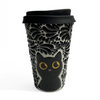 TERMO 15 CM SIN ASA FONDO TRADICIONAL MIK NEGRO GATO NEGRO CON OJOS AMARILLOS