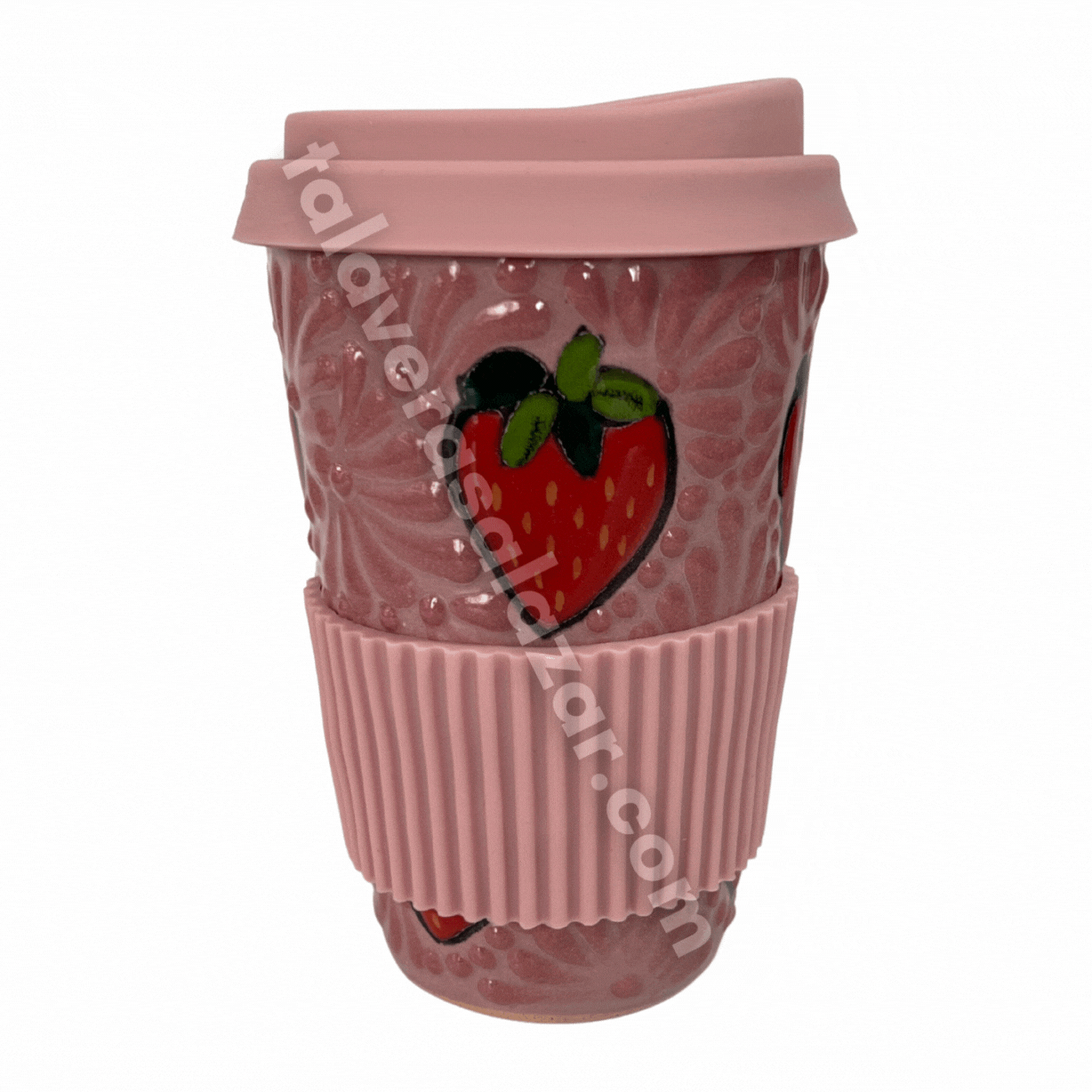 TERMO 15 CM SIN ASA FONDO ROSA MIK ROSA FRESAS