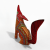 ALEBRIJE DE MADERA COYOTE GRECAS ROJO