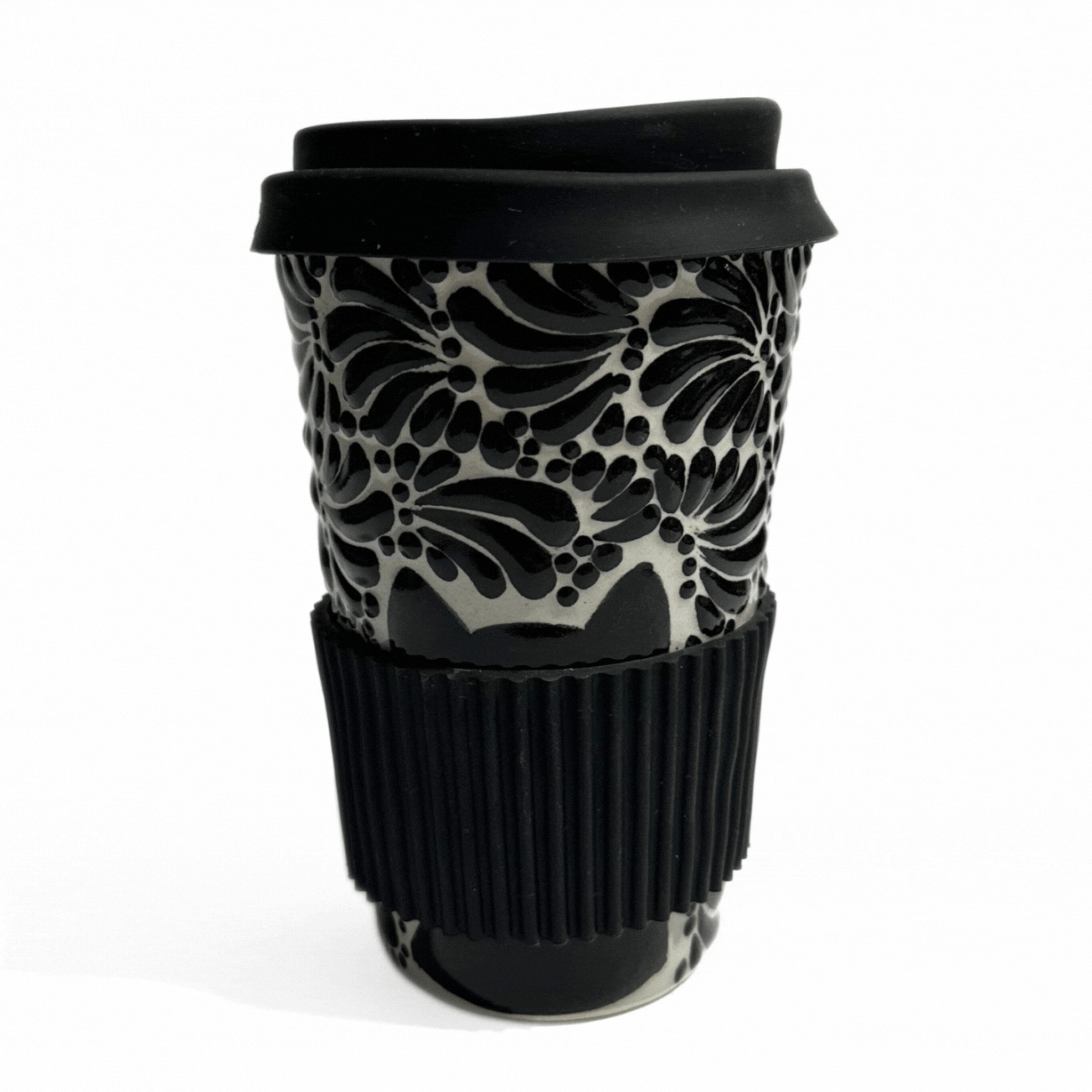TERMO 15 CM SIN ASA FONDO TRADICIONAL MIK NEGRO GATO NEGRO CON OJOS AMARILLOS