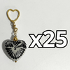 LLAVERO CORAZON 5 CM TRIDIMENSIONAL FONDO TRADICIONAL CENEFA NEGRO