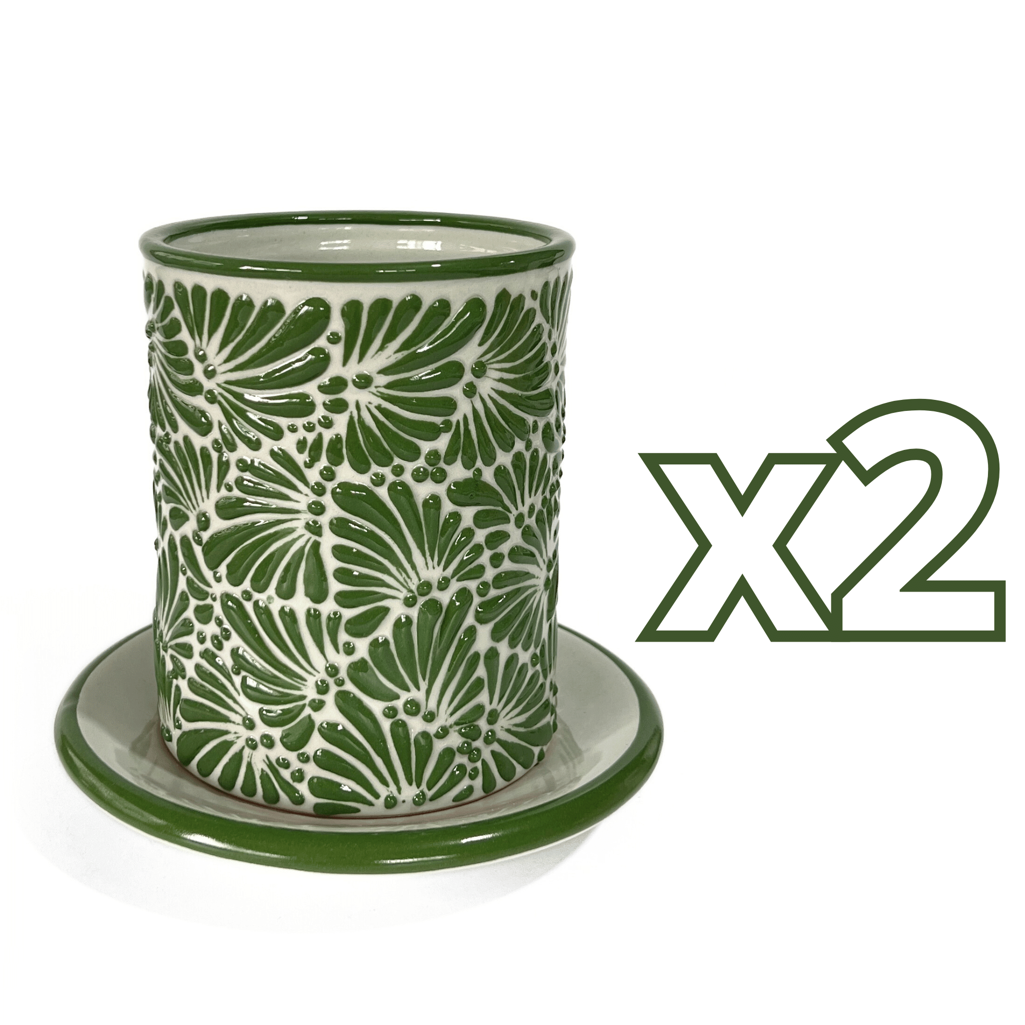 MACETA CILINDRO 15 CM FONDO TRADICIONAL MIK VERDE BANDERA