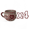 TAZA CHOCOLATERA MEDIANA FONDO TRADICIONAL CENEFA FLORES VINO