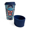 TERMO 15 CM SIN ASA FONDO TRADICIONAL MIK COMBINACION AZUL COBALTO Y TURQUESA LUCHADOR
