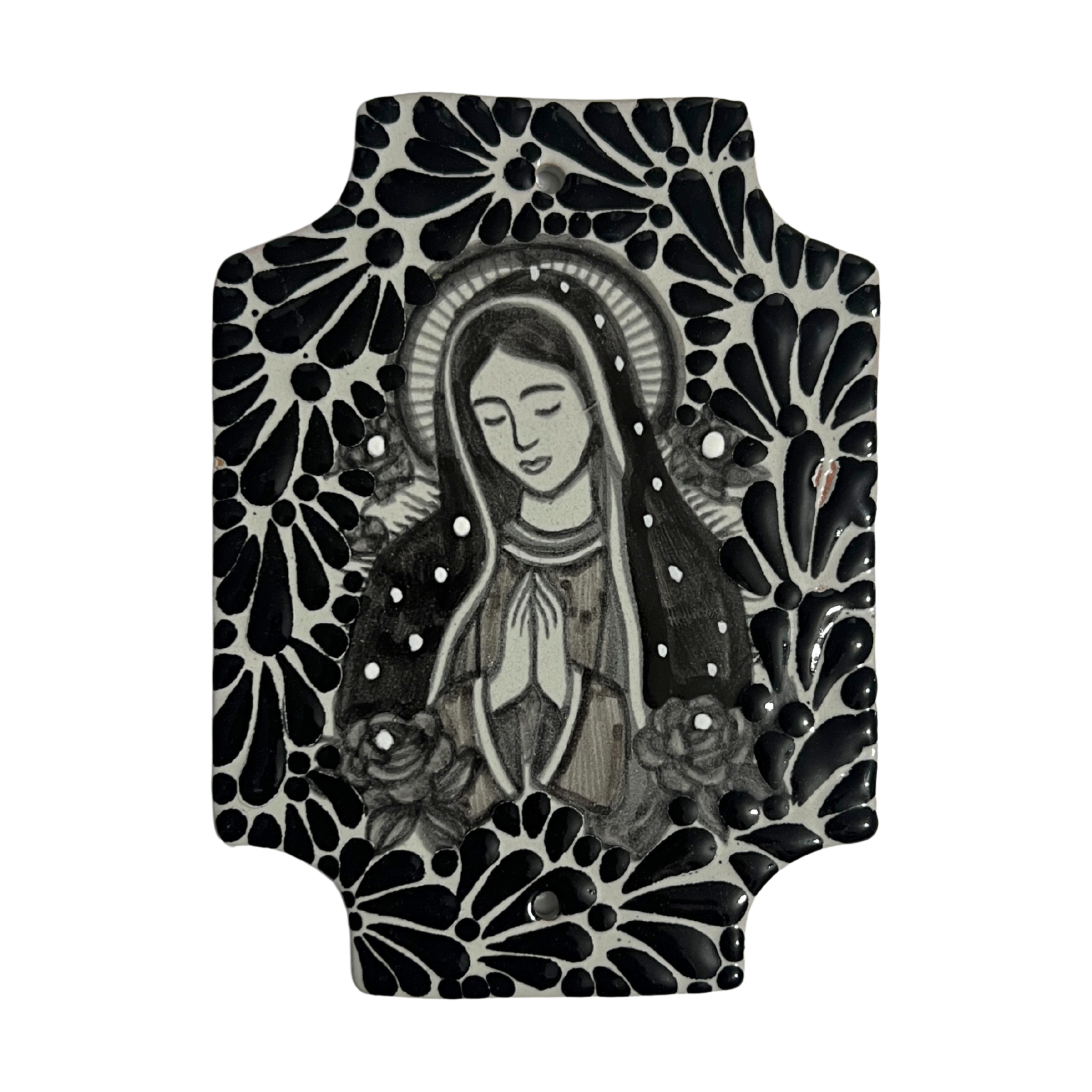PLACA 14.5 CM VIRGEN DE GUADALUPE MIK NEGRO