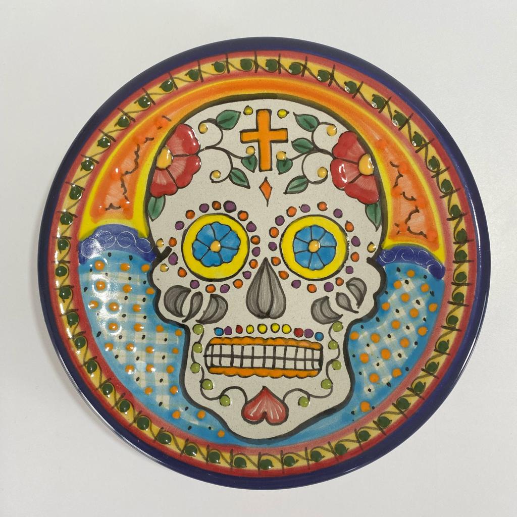 PLATO PLANO CALAVERA MULTICOLORES