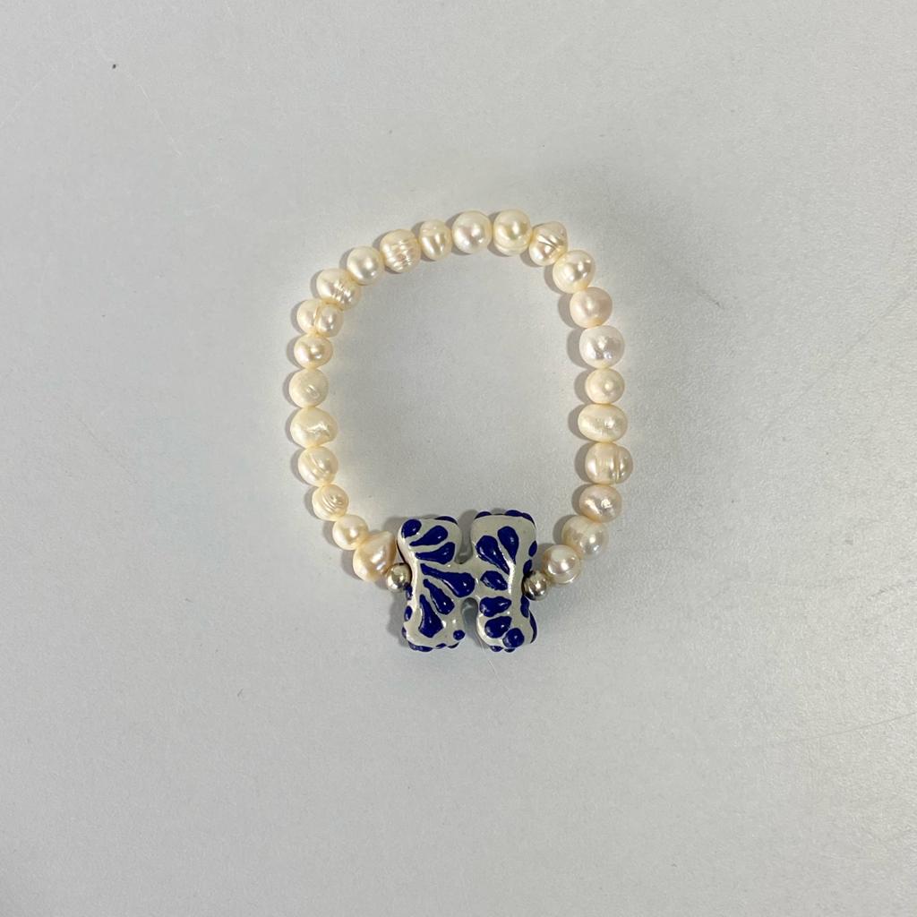 PULSERA INCIAL LETRA H AZUL COBALTO