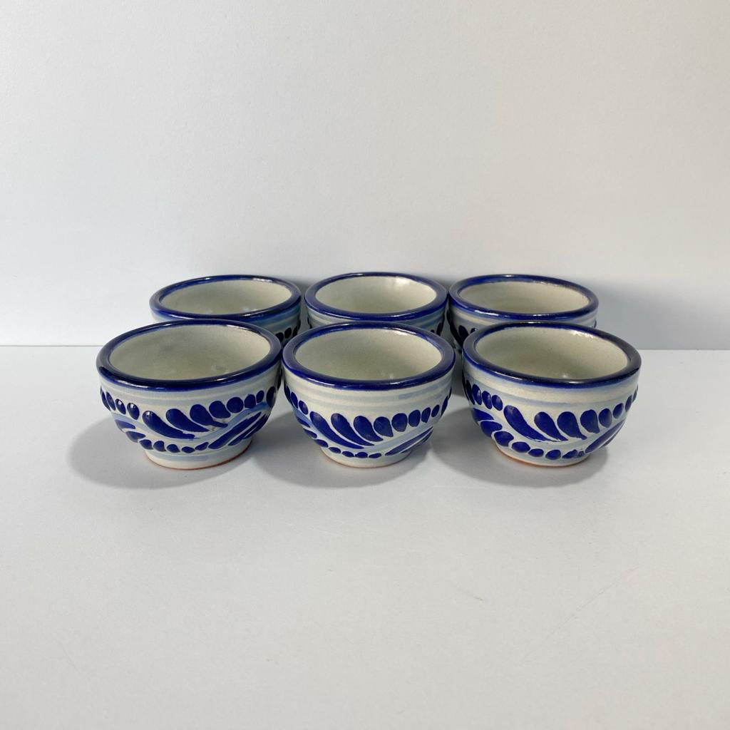 SET MEZCALERO TIPO TAZON FONDO TRADICIONAL CENEFA AZUL COBALTO
