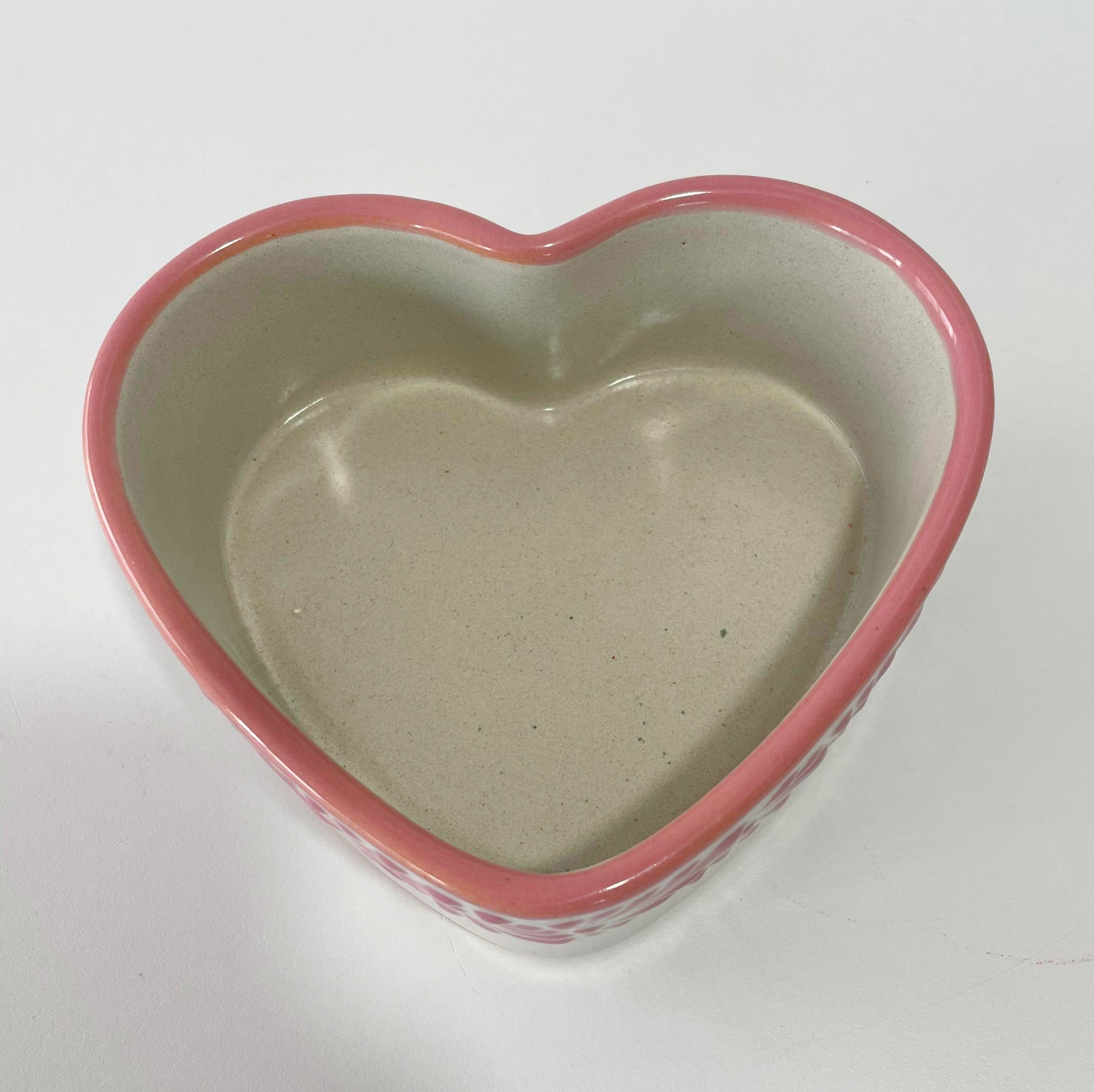 TAZON FORMA DE CORAZON 14.5 CM FONDO BLANCO CENEFA MIK ROSA