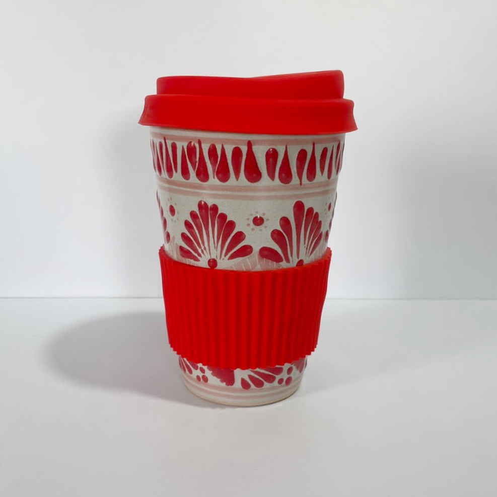 TERMO 15 CM SIN ASA FONDO TRADICIONAL CENEFA ROJO