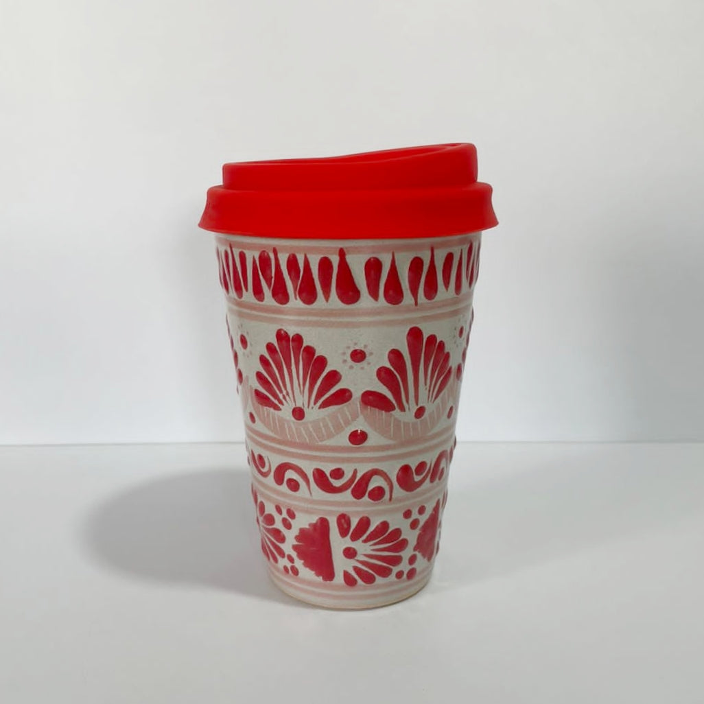 TERMO 15 CM SIN ASA FONDO TRADICIONAL CENEFA ROJO