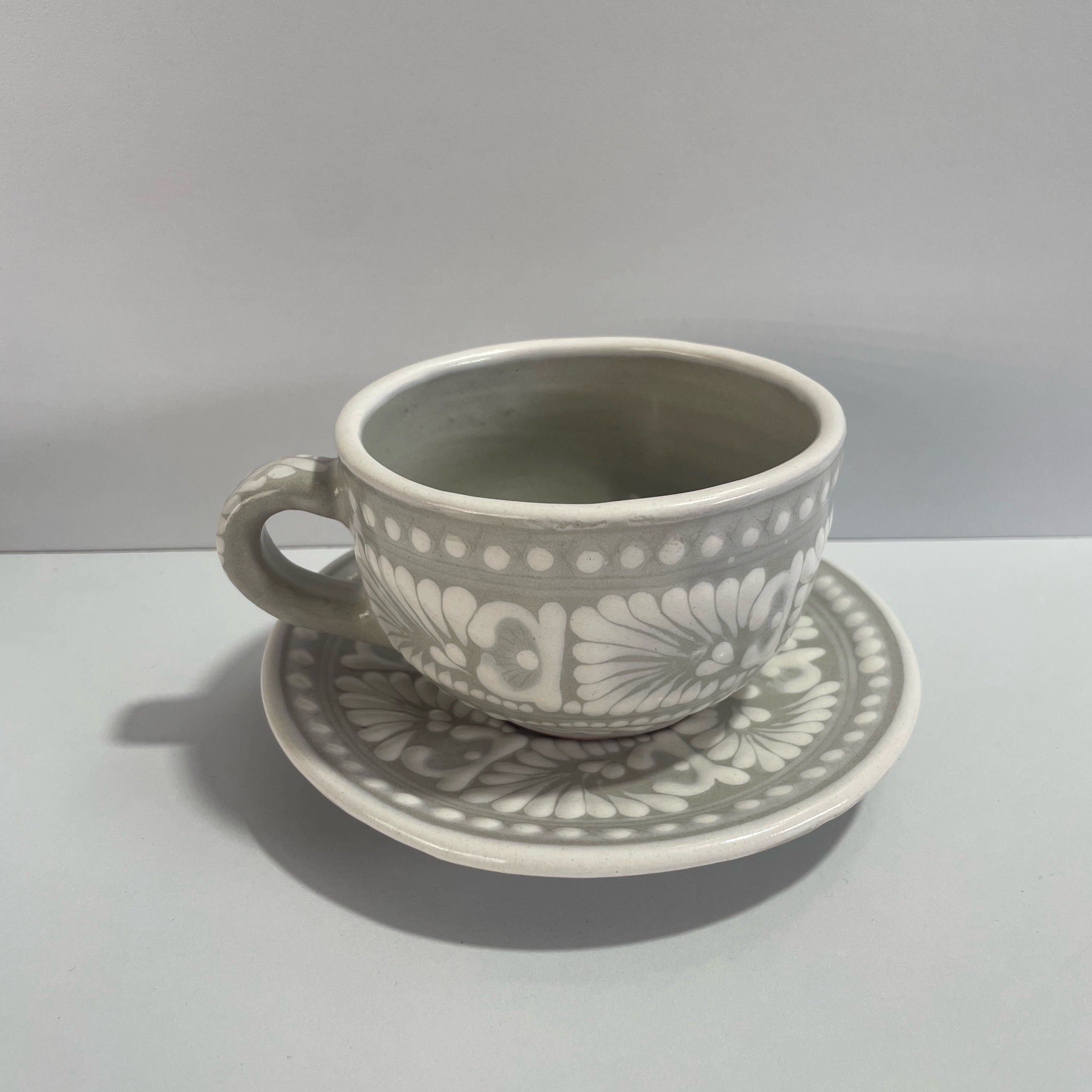 PAQUETE JUEGO DE CAFE FONDO TRADICIONAL CENEFA BLANCO PARA 6 PERSONAS
