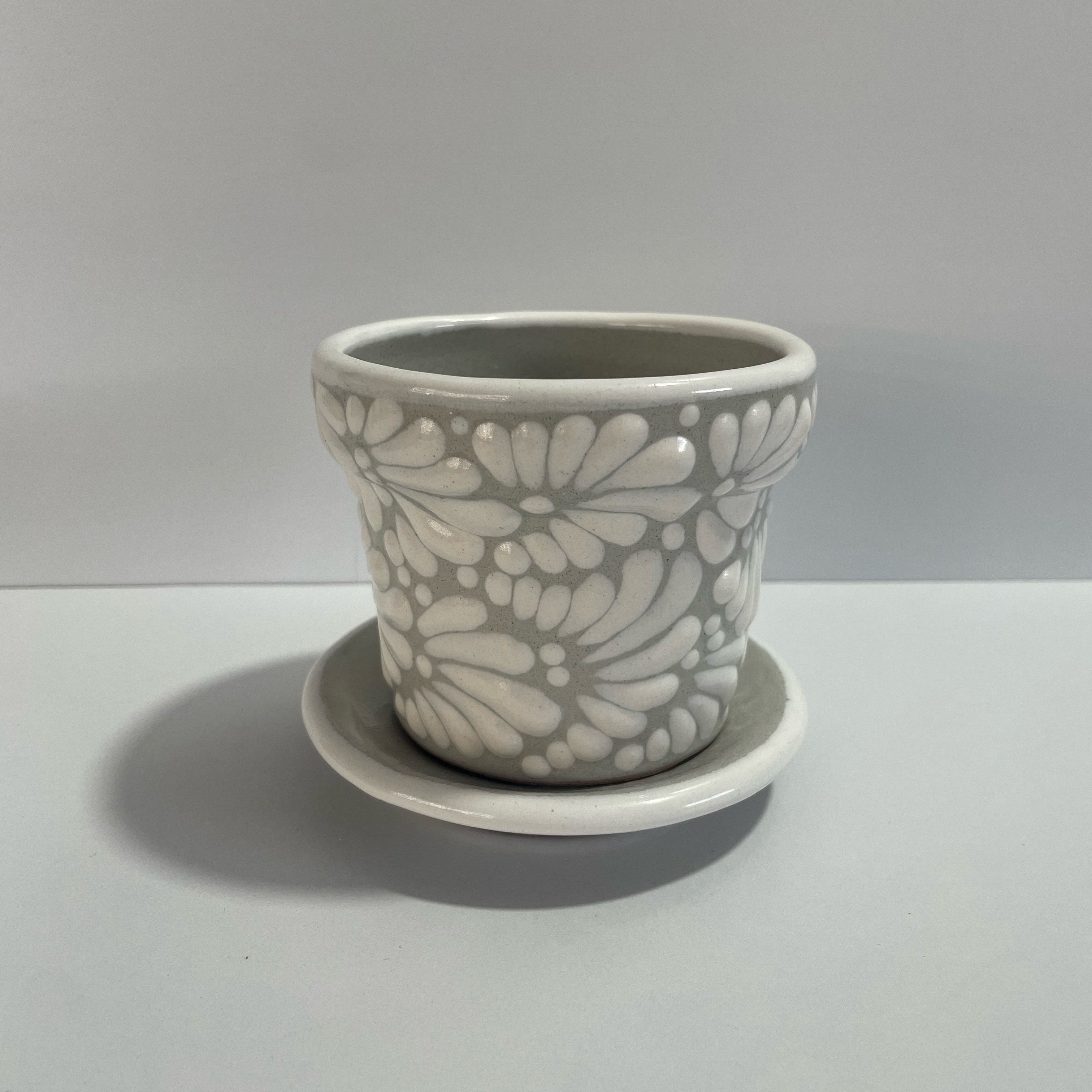 MACETA LISA 8 CM PEQUEÑA FONDO TRADICIONAL MIK BLANCO